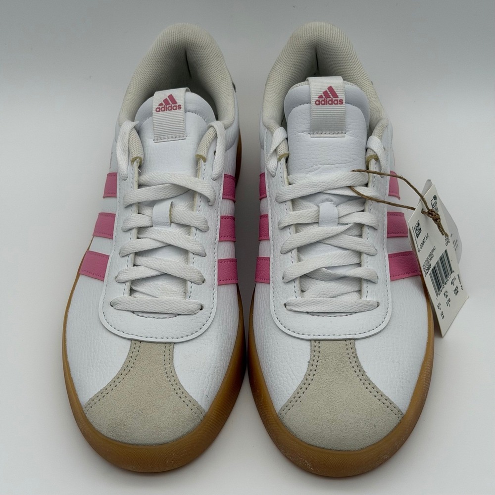 adidas VL Court 3.0 Women's Size 10 White/Pink Gum Sole Sneakers JI2909 - NWT - Picture 6 of 14
